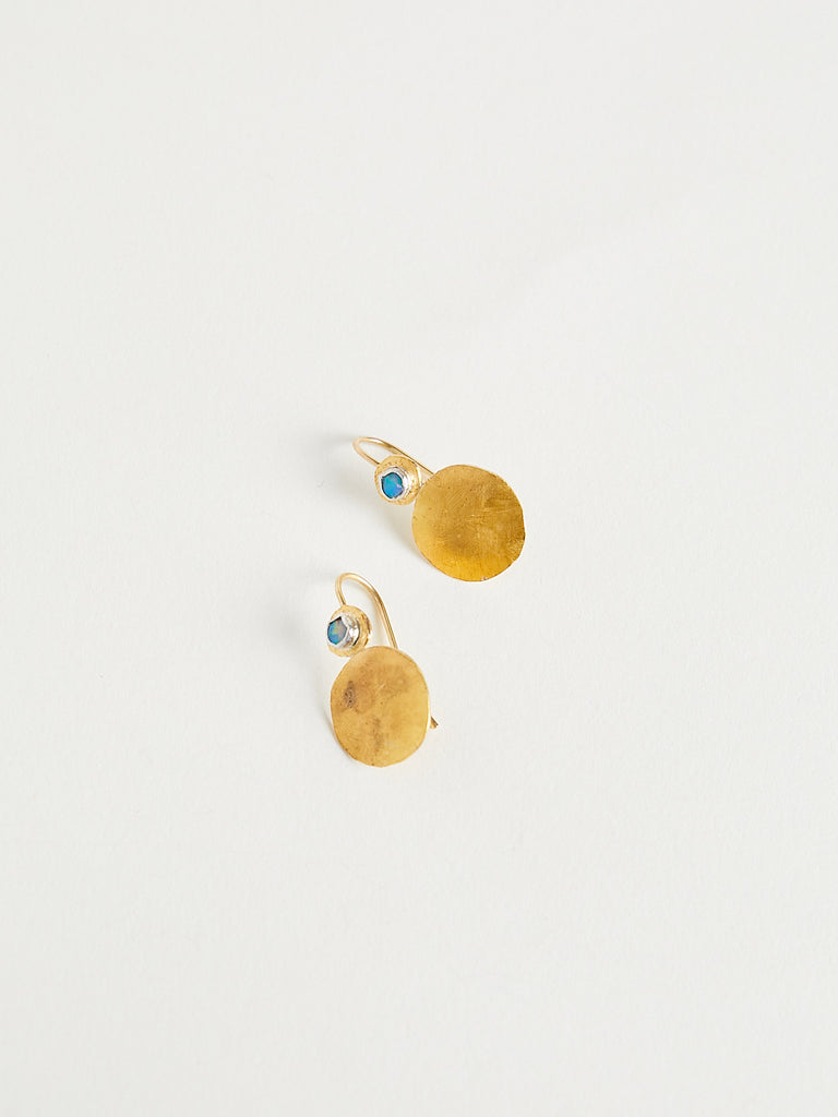 Judy Geib - 24k Bi-Polar Squash Earrings with Small Opals
