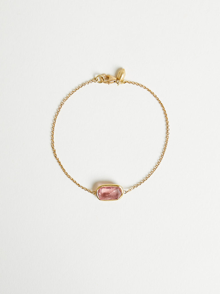 Pippa Small - Iris Single Stone Bracelet in 18k Yellow Gold with 6.65ct Orange Tourmaline