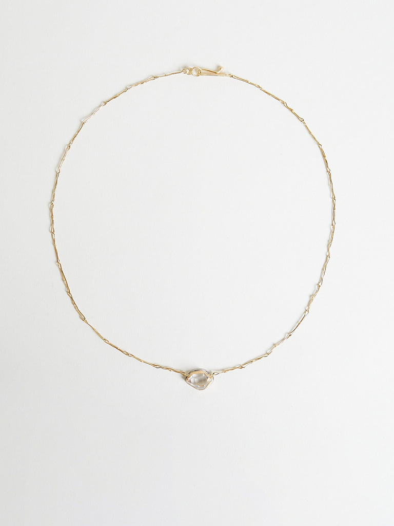 Judy Geib - Herkimer Diamond Echo Necklace with Handmade Chain in 18k Gold