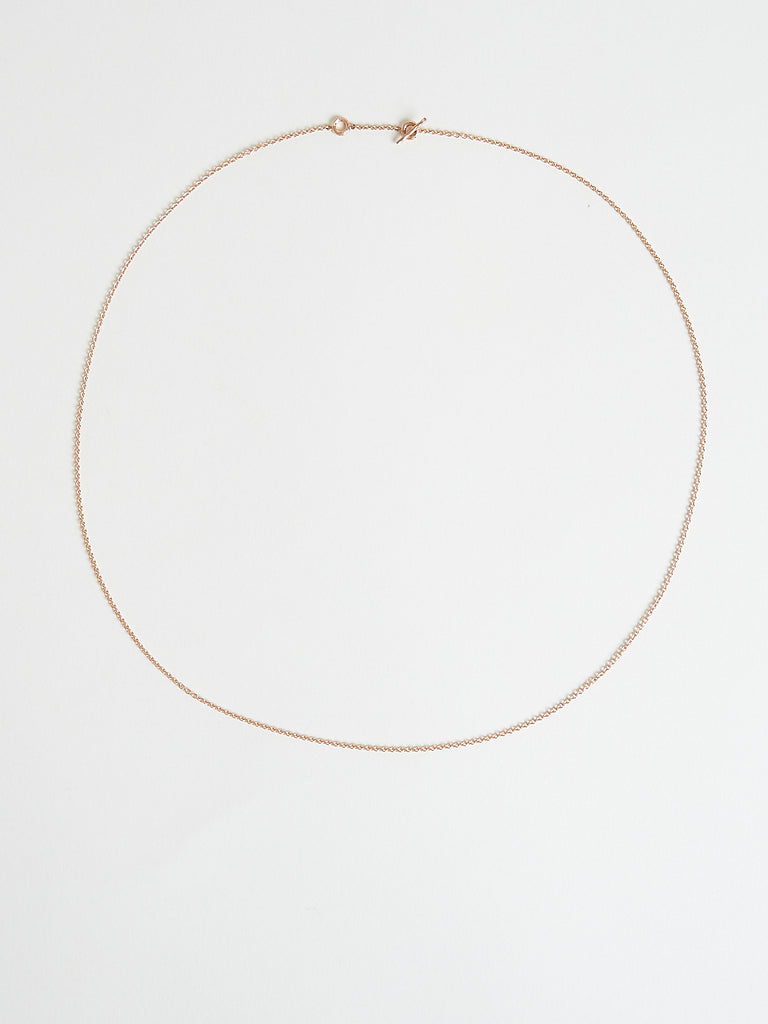 Mira Stella - 58cm Oak Bark Necklace with Two Rings & Toggle Clasp in 18k Rose Gold