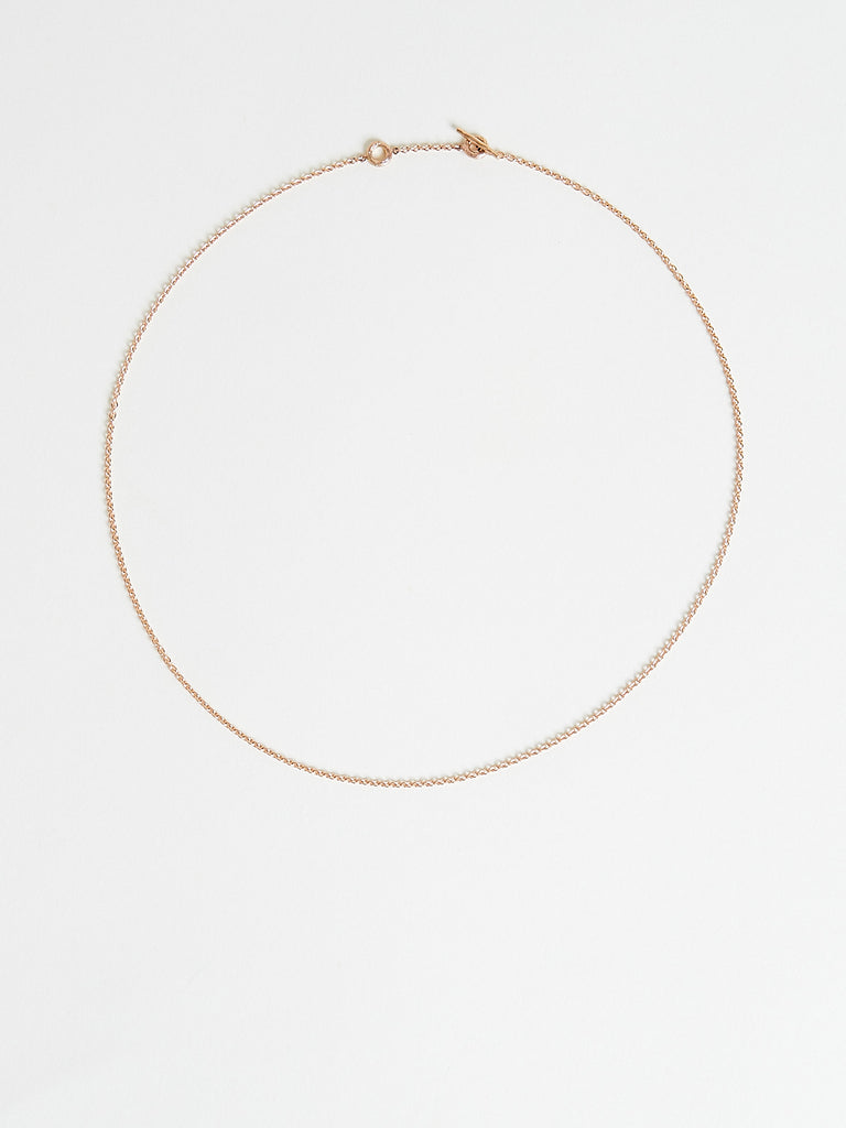 Mira Stella - 42cm Oak Bark Necklace with Two Rings & Toggle Clasp in 18k Rose Gold