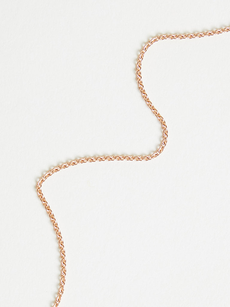 Mira Stella - 42cm Oak Bark Necklace with Two Rings & Toggle Clasp in 18k Rose Gold