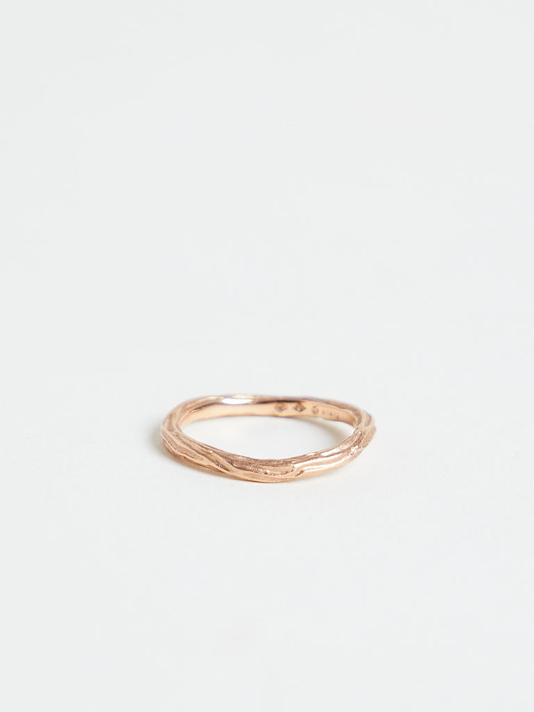 Mira Stella - Oak Bark Ring in 18k Rose Gold