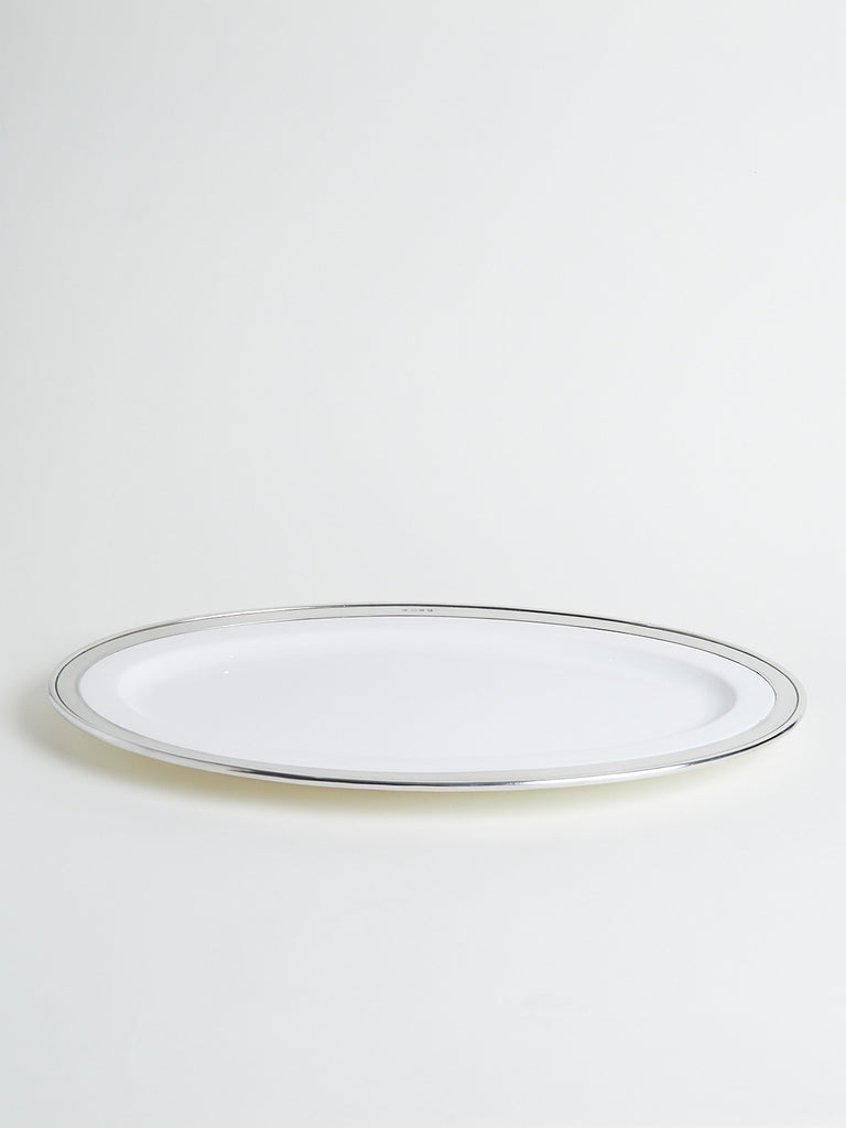 Cosi Tabellini - Convivio Pewter & Ceramic Oval Serving Platter 57x38