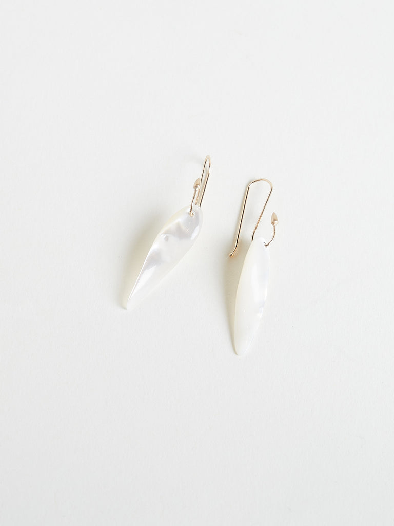Ted Muehling - Small Fish Earrings in White Mother of Pearl