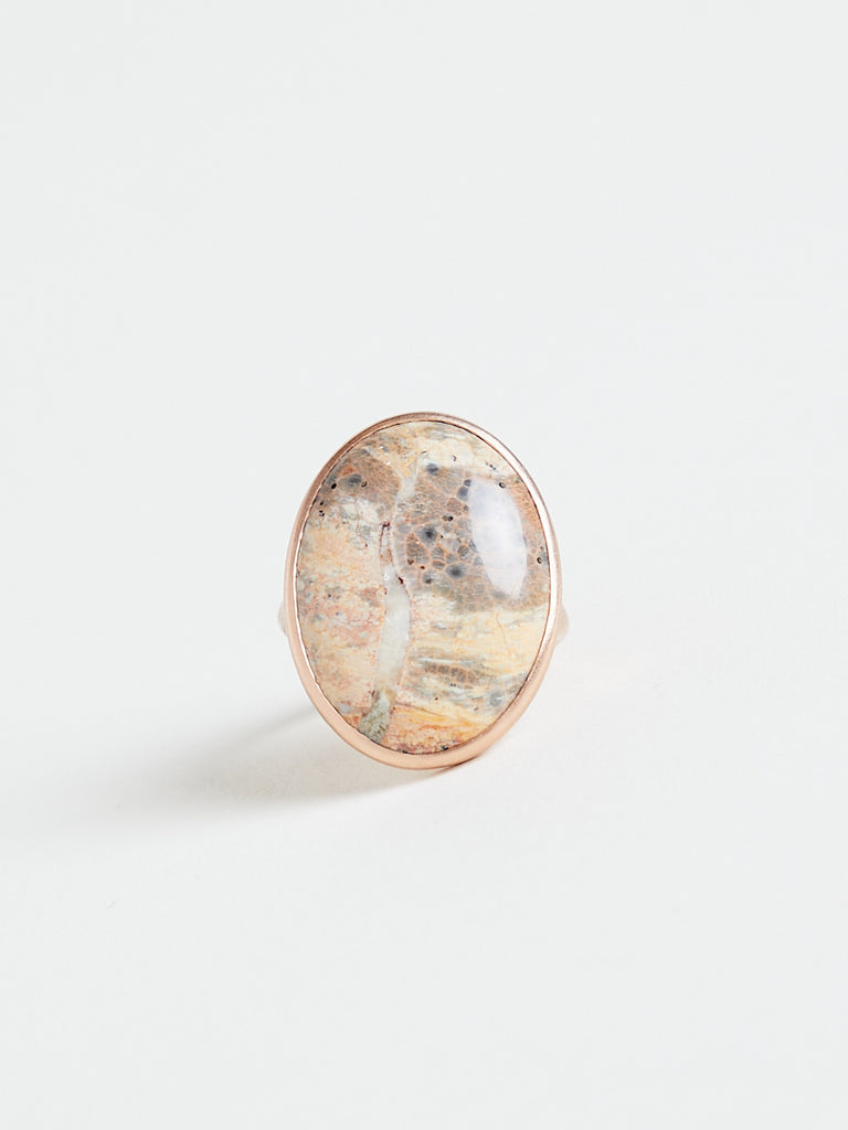 Anaconda - Isla Ring with 12.73ct Melange Jasper on 9k Rose Gold