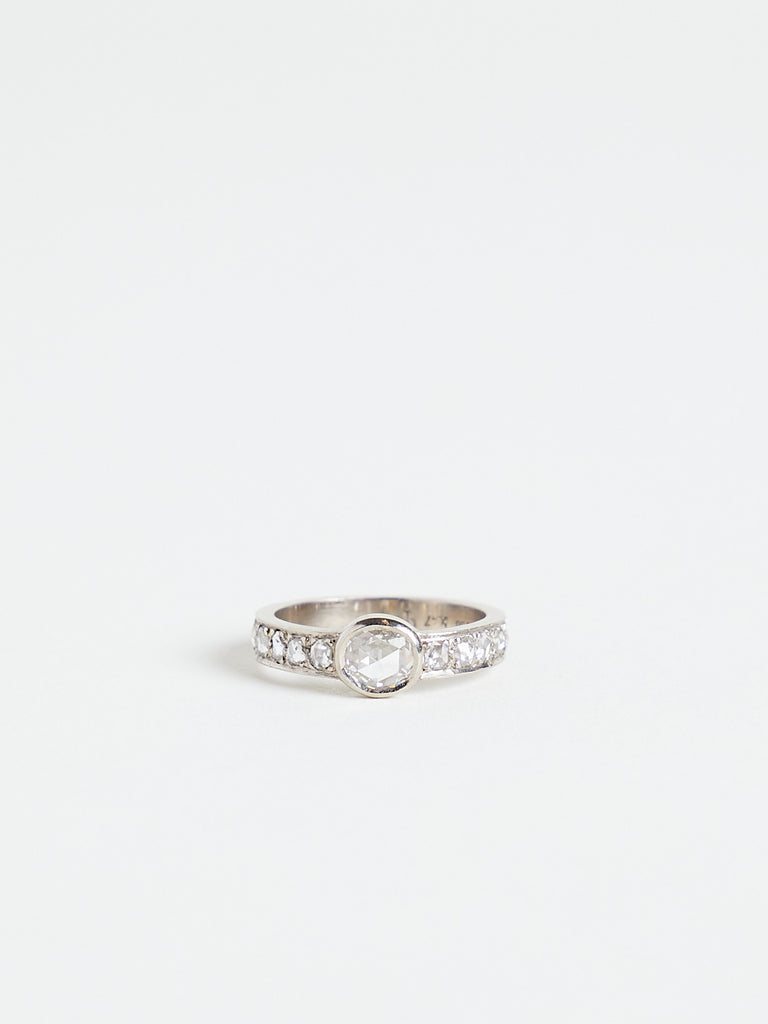 Fanourakis - Solitaire Alliance Ring In 18k White Gold With White Diamonds