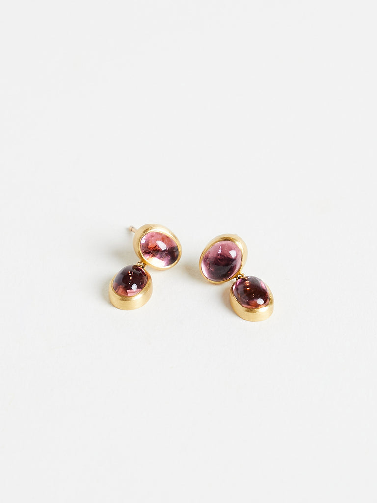 Prounis - Small Pink Tourmaline Amphora Earrings
