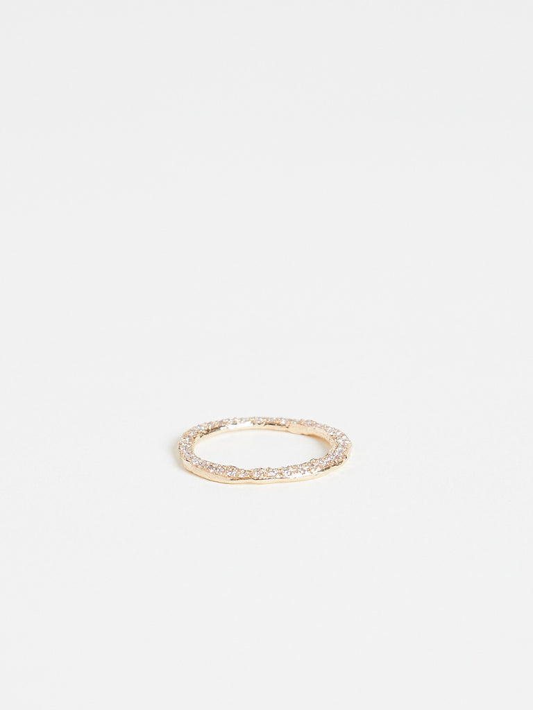 Alice Waese - Pavé Stacking Ring in 14K Yellow Gold with White Diamonds