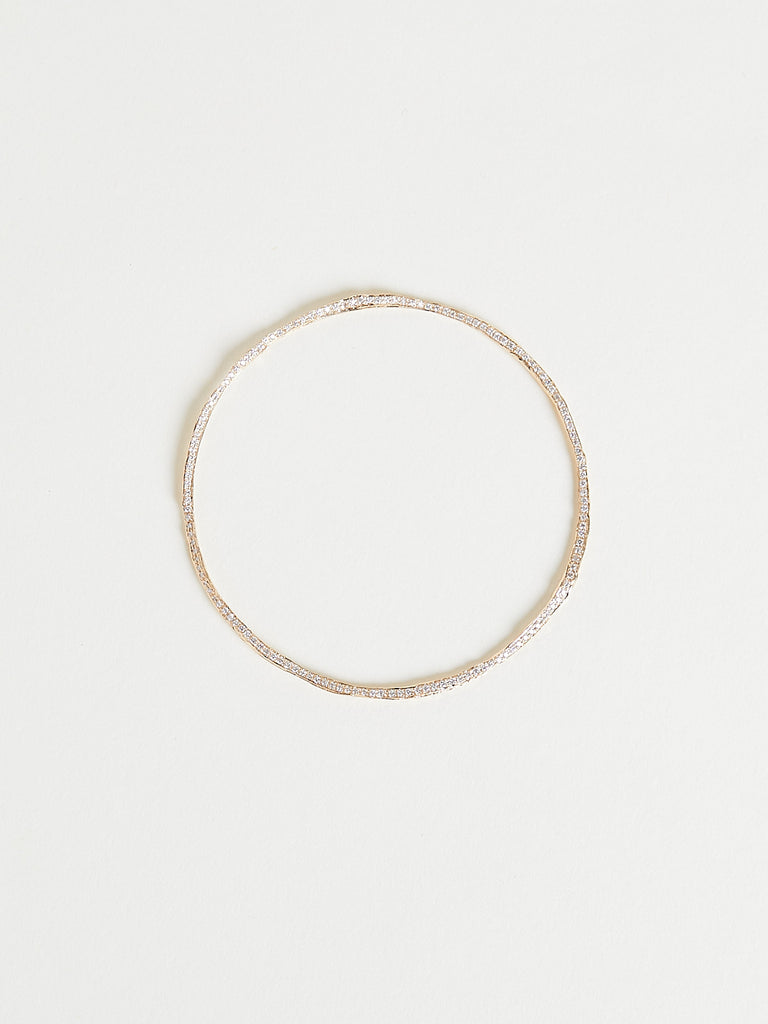 Alice Waese - Pavé Stacking Bangle in 14K Gold with White Diamonds
