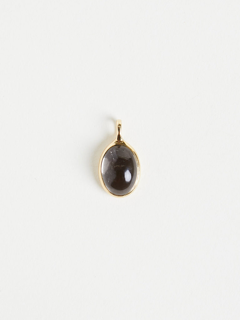 Myrto - Cabochon Pendant with 7.19ct Grey Tourmaline on 18k Yellow Gold