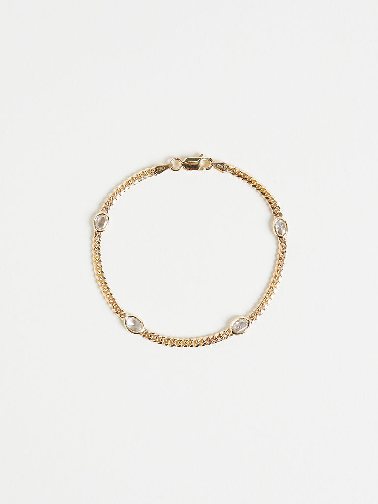 Myrto - September Bracelet with Rose Cut Diamond in 14k Yellow Gold