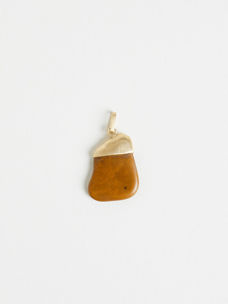 Nathalie Mathoulin Jewellery - Element MII’ 26/8 - Caramel Stone Set with A Bespoke 18 Carat Solid Gold Cap