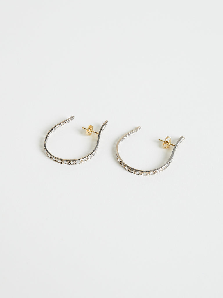 Fanourakis - Diamond Half Hoop Earrings with 1.77ct White Diamond in 18k Yellow Gold