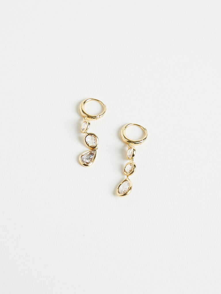 Myrto - April Drop Hoops with 1.66ct Brown Diamonds on 18k Yellow Gold