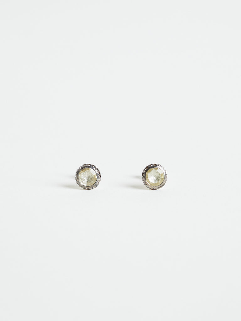 Rosa Maria - Bo Belquise Earrings with 0.15ct Cognac Diamonds & 0.88ct Lemon Quartz in Sterling Silver