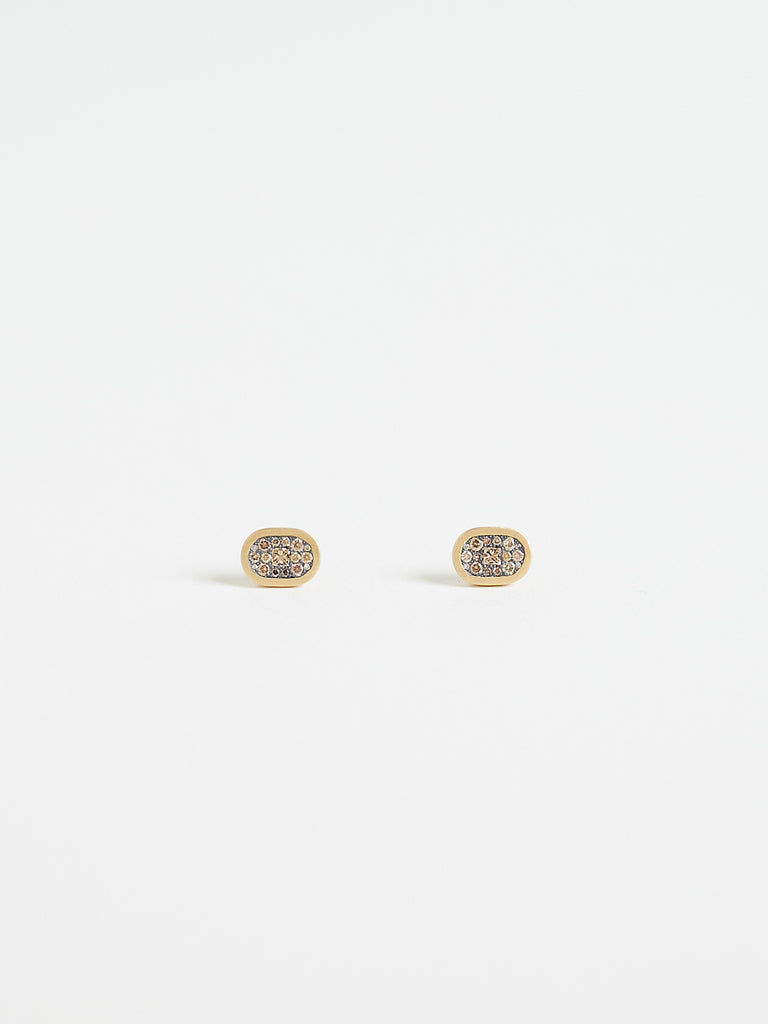 Shola Branson - Plinth Stud Earrings with Brown Diamond