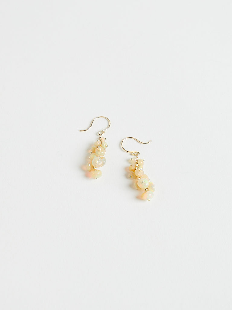 Ten Thousand Things - Short Tapered Ethiopian Opal Bead Earring on 18k Yellow Gold