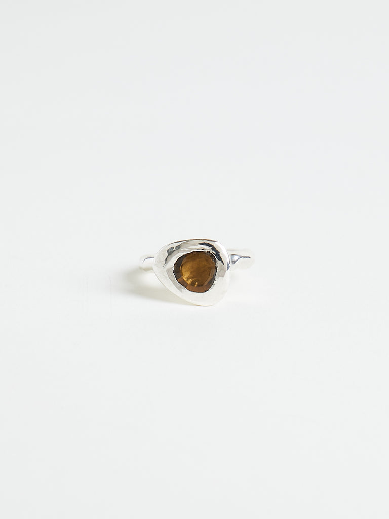Rosa Maria - Blue+ Ring with 1.68ct Honey Quartz in Sterling Silver