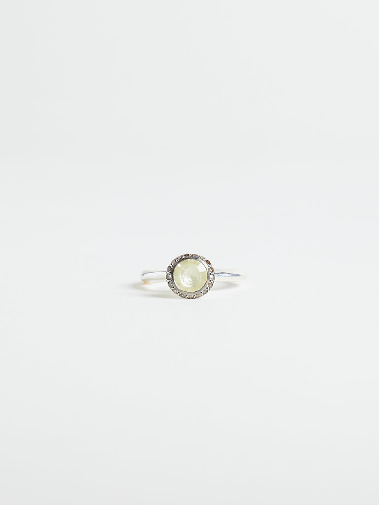 Rosa Maria - Belquise Ring with 0.2ct Cognac Diamonds & 0.73ct Lemon Quartz in Sterling Silver