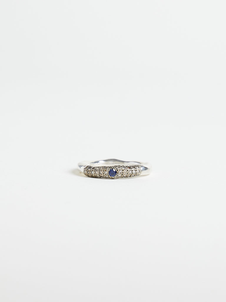Rosa Maria - Sei Ring with 0.42ct Cognac Diamonds & 0.15ct Sapphires on Sterling Silver