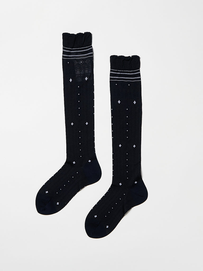 Antipast - Hand in Hand High Socks in Black Navy