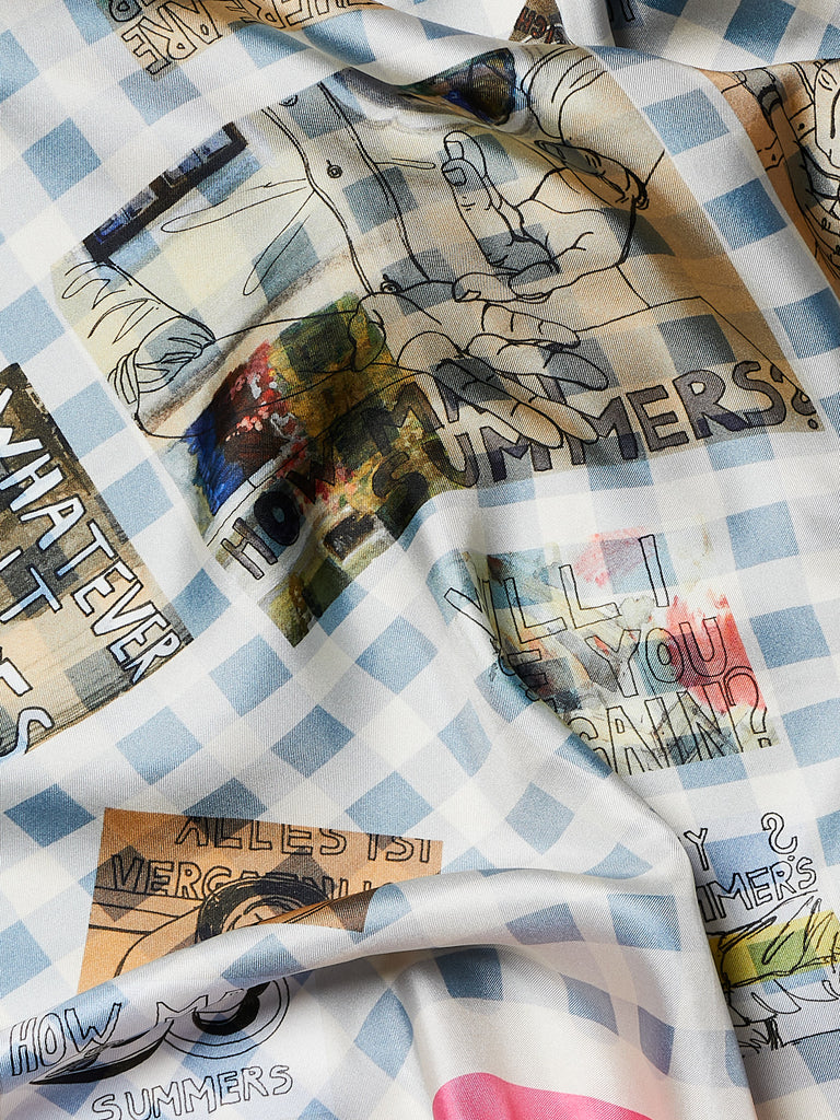 Konrad - Mika Scarf with How Many Summers in Cream/Check Jeans