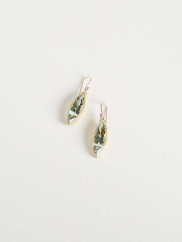 Gabriella Kiss - 8.2ct Marquis Pale Mint Beryl Earrings on 18k Yellow Gold