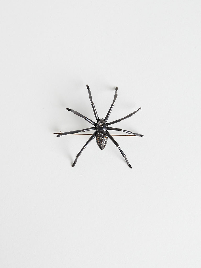Gabriella Kiss - Spider Brooch in Bronze with Pavé Diamonds