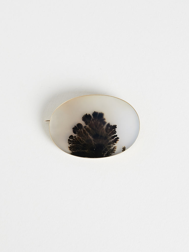 Gabriella Kiss - Large Oval Dendrite Brooch in 18k Yellow Gold