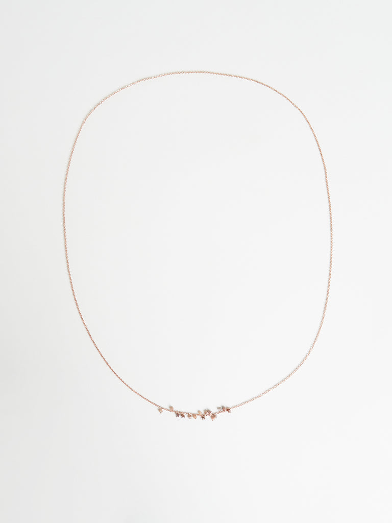 Stephanie Schneider - 080.14 Necklace in Rose Gold Plated 925 Sterling Silver with Raw Brown Diamonds