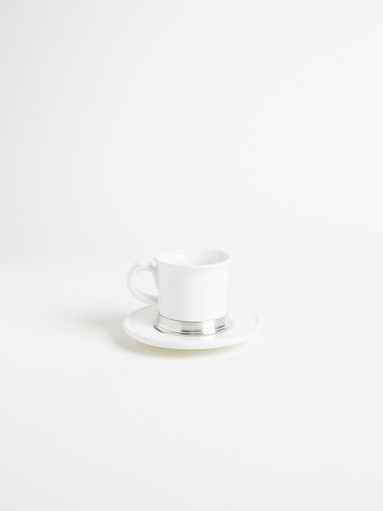 Cosi Tabellini - Convivio Pewter & Ceramic Espresso Cup with Saucer