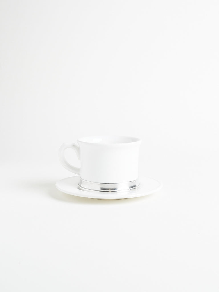 Cosi Tabellini - Convivio Pewter & Ceramic Tea Cup with Saucer