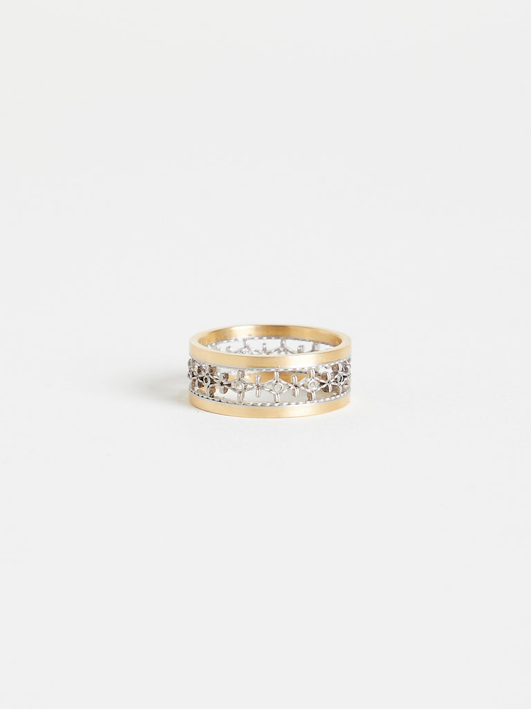 Nikolle Radi - Flow Band Ring in 18k Yellow Gold & Platinum