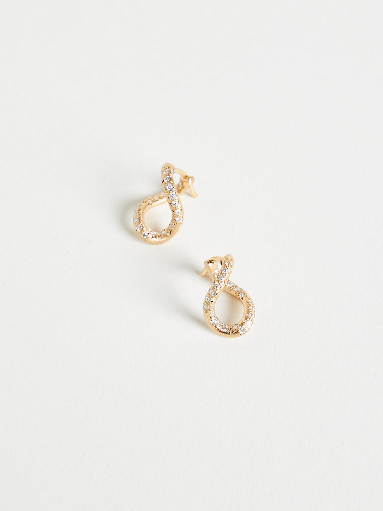 Hum - Earrings in 18k Yellow Gold with 0.38ct White Diamonds