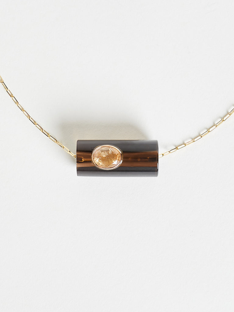 Dezso Sara Beltrán - Long Bead Smokey Quartz with Garnet