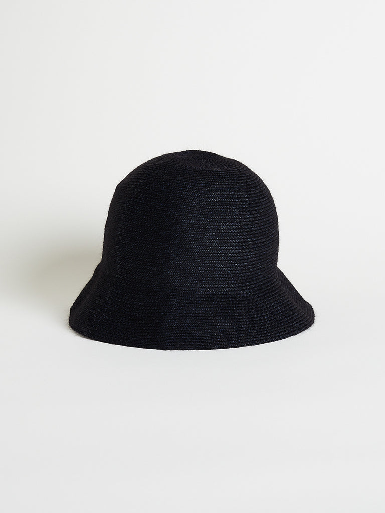 Mature Ha - Paper Mohair Braid Hat in Black