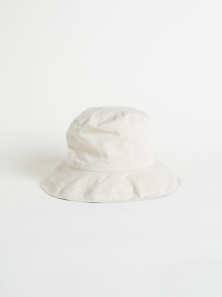 Kijima Takayuki - Cordura Roll Up Brim Bucket Hat in Ivory