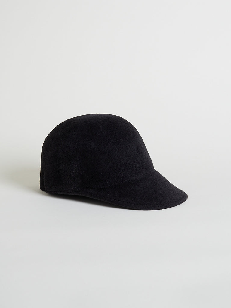 Kijima Takayuki - Felt Jockey Cap in Charcoal Gray