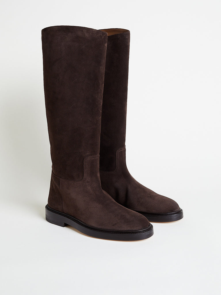Legres - Riding Boot in Dark Brown Suede