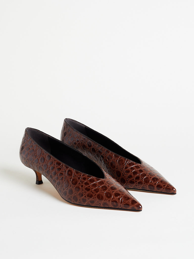 Le Monde Béryl - Babouche Kitten Heel in Castagna