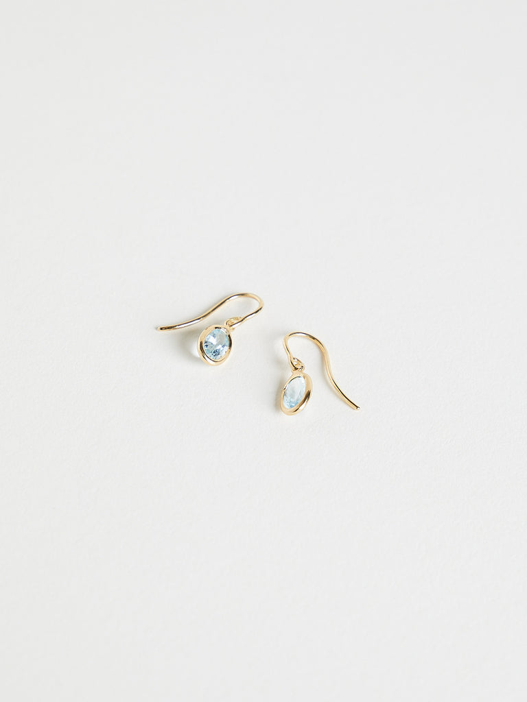 Myrto - Oval 1.33ct Aquamarine Drops on 18k Yellow Gold
