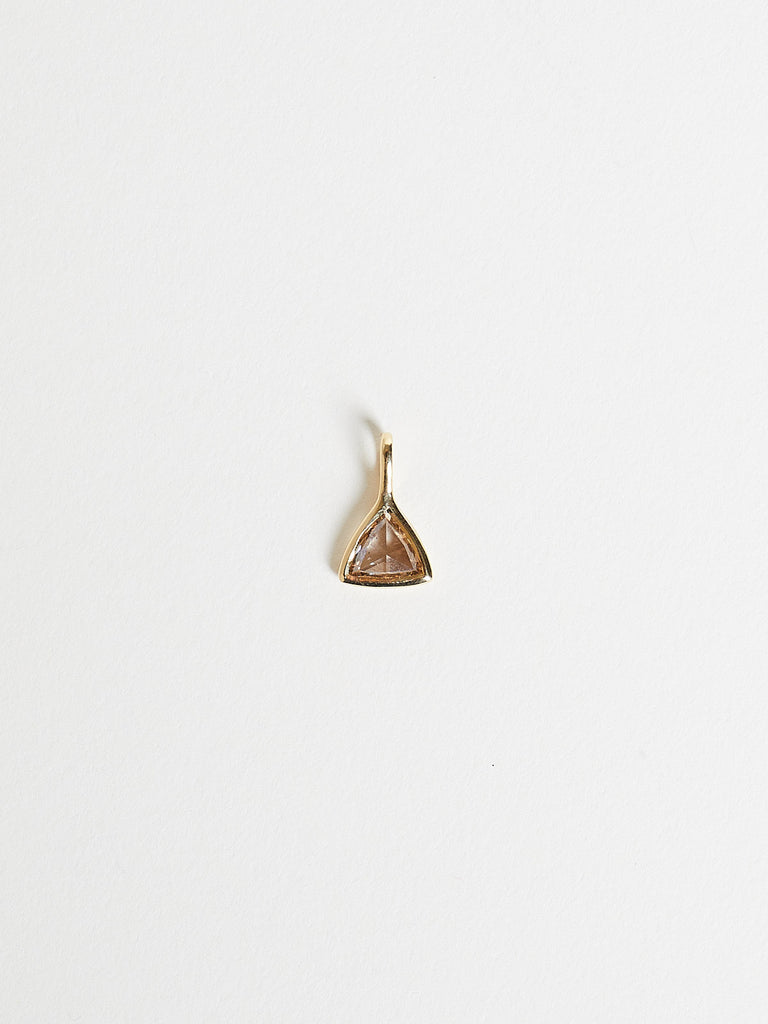Myrto - Trillion 0.82ct Rose Cut Brown Diamond Charm in 18k Yellow Gold