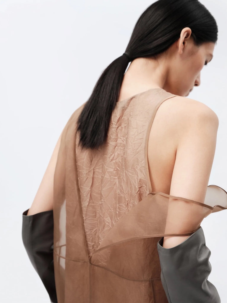 Carven - Layered Lingerie Dress in Caramel