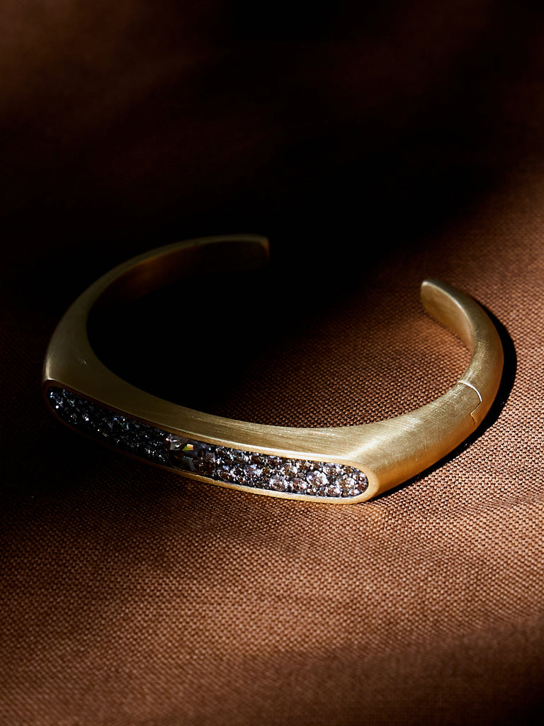 Shola Branson - Old Mine Arc Cuff with Brown Diamonds on 18k Yellow Gold