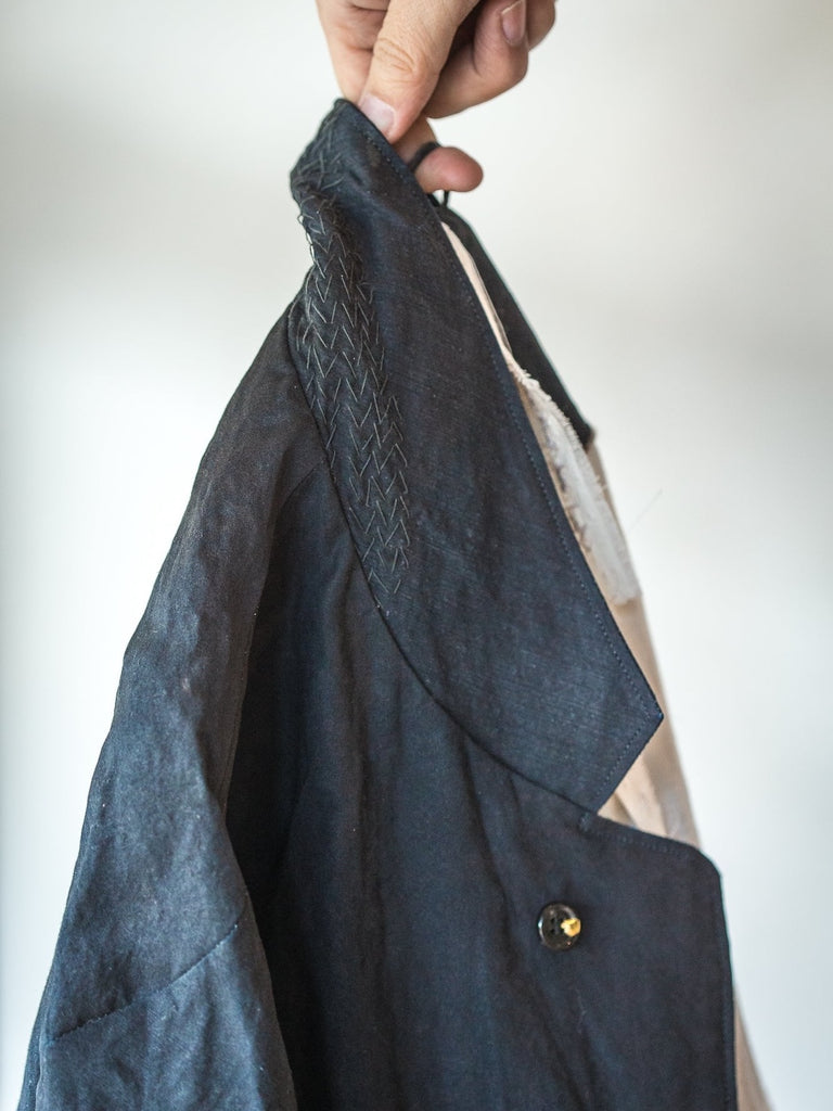 Cottle Leaf Vein Zen Jacket in Authentic Indigo & Kakishibu