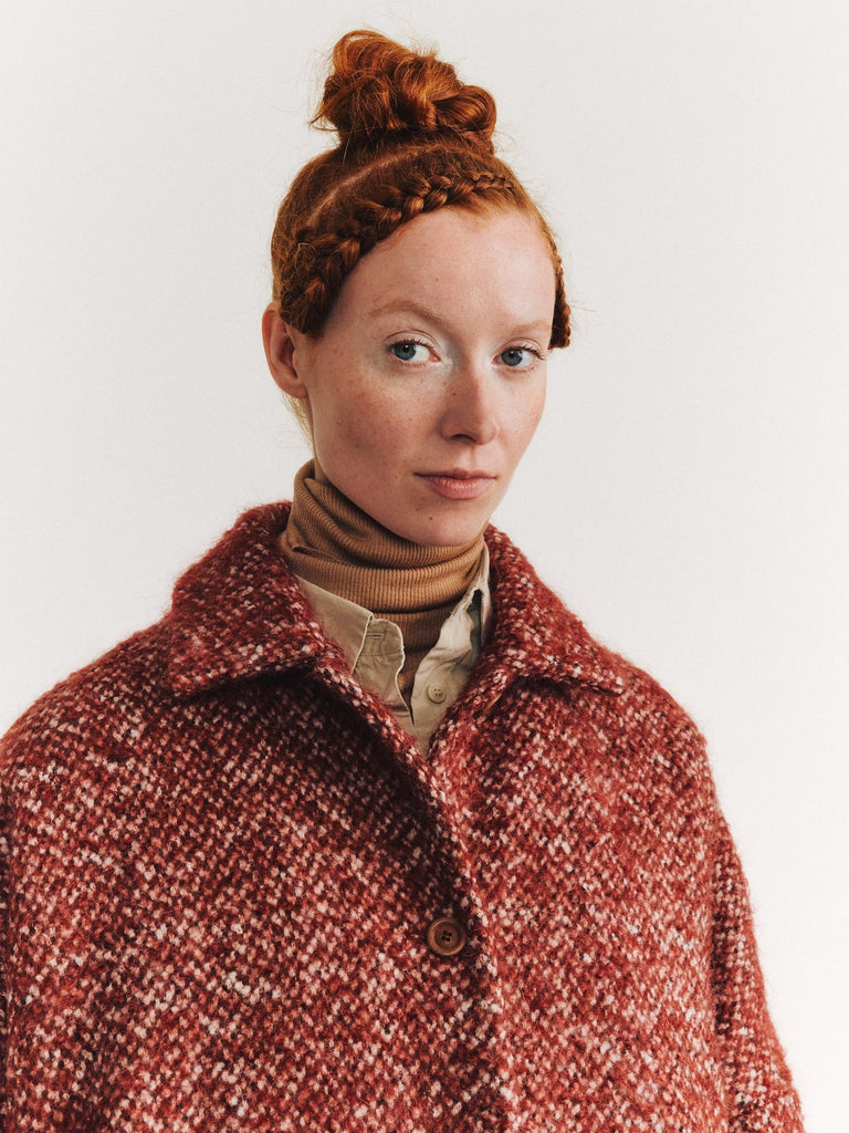 Casey Casey - Big Blobby Coat Tweed in Brown