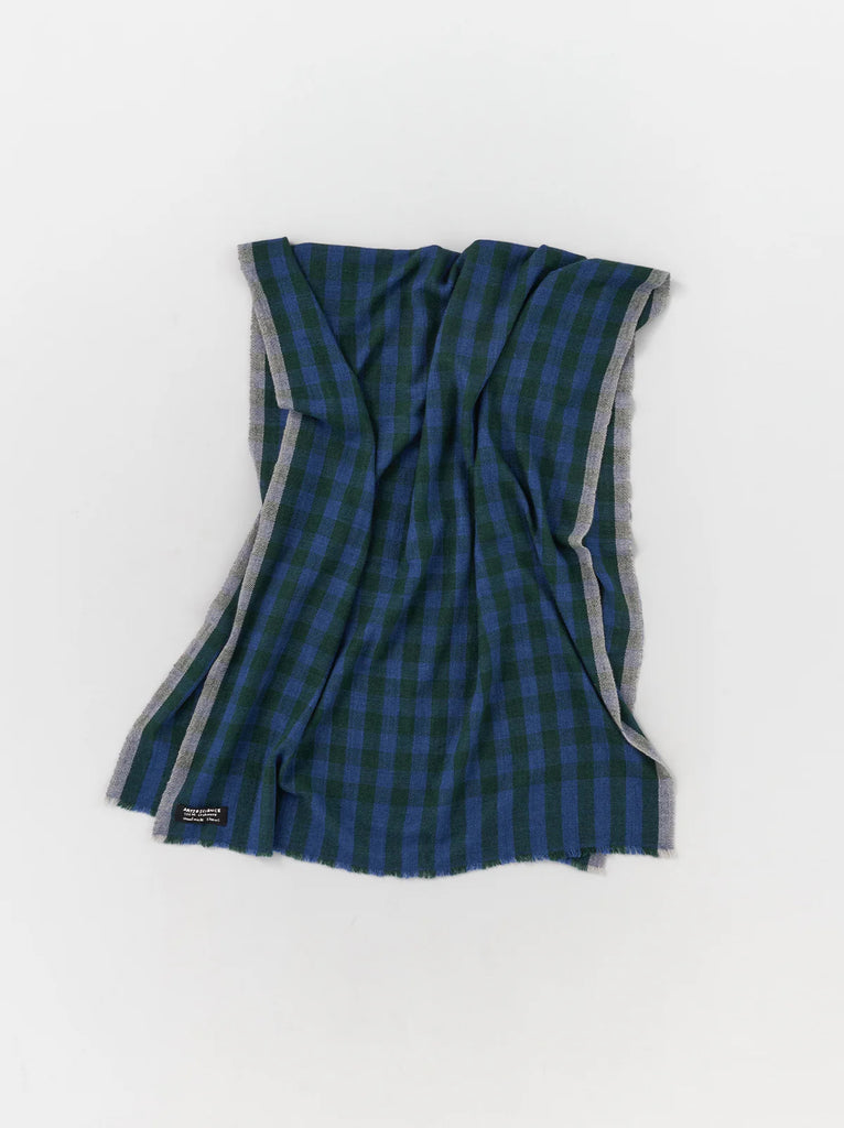 Arts & Science - Bicolorcheck Shawl M in Dark Blue