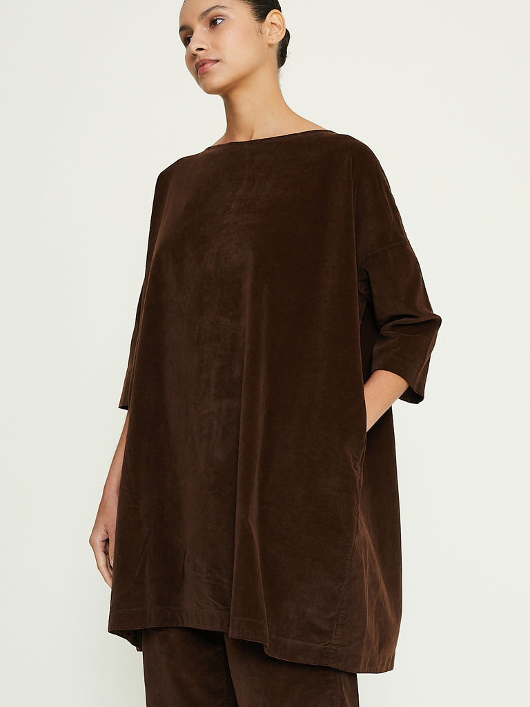 Album di Famiglia Boatneck Tunic V in Coffee