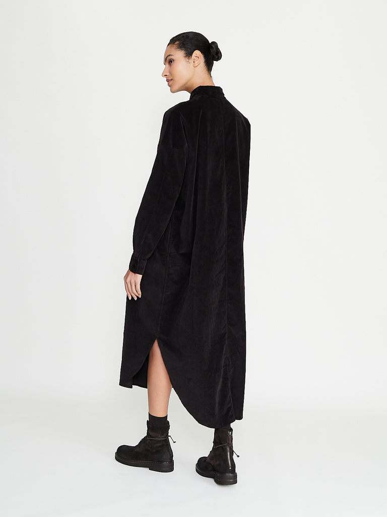 Album di Famiglia - Long Shirt Dress V in Chocolate